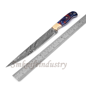 New style Custom Hand Forged Damascus Fillet knife With leather Sheath cover (smk1592) - Product Image 2