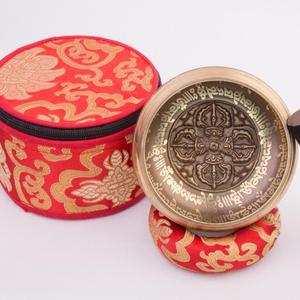Cuencos Cantores de latón y bronce hechos en Nepal, juego de regalo, modelo de escultura Feng Shui, accesorios de ropa de temática budista personalizados, fundición de Metal - Product Image 1