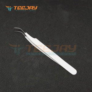 OEM/ODM Nuevo Kit de Pinzas para Pestañas de 5 Piezas con Recubrimiento en Polvo Blanco Mate y 1 Espejo, Personalizado de Fábrica, para Estudiantes Principiantes - Product Image 5
