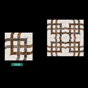 Baldosas grandes redondas de porcelana pulida de cerámica de color marrón 40x40cm - Product Image 5