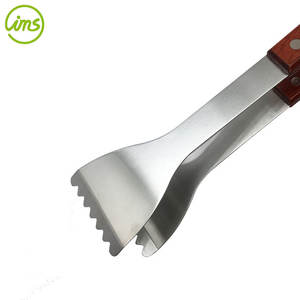 Pinzas de barbacoa de acero inoxidable con mango de palisandro - Product Image 3