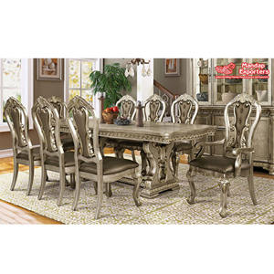 Muebles de Comedor de Estilo Antiguo Contemporáneo, Juego de Comedor Moderno Tallado a Mano, Muebles de Comedor Formales de Madera Tallada Real - Product Image 1