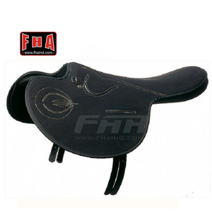 Sillín de caballo marrón de alta calidad, de cuero genuino, multiusos, Inglés - Product Image 1