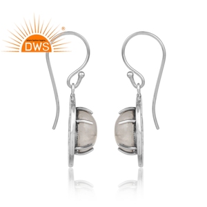 Naturel Pierre de Lune Arc-En-Ciel Oxydé 925 Argent Boucles D'oreilles Rondes Bijoux Grossiste - Product Image 3