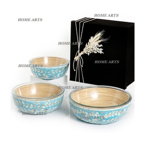 ชุดชามเสิร์ฟอาหารไข่มุกแก้วและแม่ของไข่มุก3ขนาด - Product Image 2