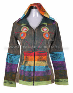 Sudadera con capucha para mujer CSWJ 196, prenda Bohemia con estampado de enzima, corte de cuchilla - Product Image 6