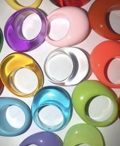 แหวนอะคริลิคสไตล์พื้นเมืองจากอินเดียทำมือสำหรับผู้หญิงและเด็กผู้หญิงดูคลาสสิคปรับสีและขนาดได้ตามต้องการ - Product Image 6