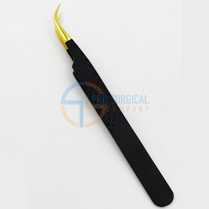 Siêu trang điểm lông mi khối lượng nhíp kim cương Grip Vàng Plasma Tip 3 Pro thép không gỉ lông mi mở rộng chống tĩnh điện lông mày - Product Image 2