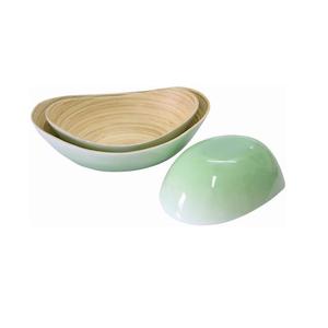 Tazón de ensalada de fibra de bambú de alta calidad para servir, decorativo, al por mayor, para uso doméstico, juego de vajilla de madera, empaquetado en caja. - Product Image 4