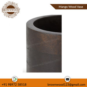 Prix fiable Vente chaude Design moderne Vase en bois de manguier massif Vase décoratif en bois Approvisionnement direct d'usine au tarif de gros - Product Image 2