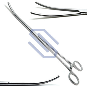 Pinces chirurgicales Rochester incurvées en acier inoxydable vétérinaire de 12 pouces, source d'alimentation manuelle, hémostatique - Product Image 2
