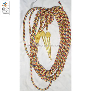 Cordón de Sujeción Dorado Personalizado OEM con Doble Punta Metálica y Material de Algodón para Uniformes, Hombros y Rangos - Product Image 6