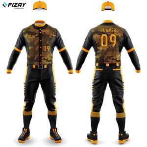 Uniforme de baseball pour hommes, entièrement imprimé, logo personnalisé du nom de l'équipe, FIZAY ENTERPRISES, vente chaude, taille plus, vêtements de sport respirants à séchage rapide - Product Image 6