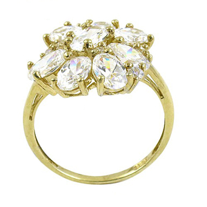 Classic <b>CZ</b> <b>Rings</b> Cubic Zirconia <b>Rings</b> 925 Silver Gold Plated <b>Ring</b> - Product Image 2