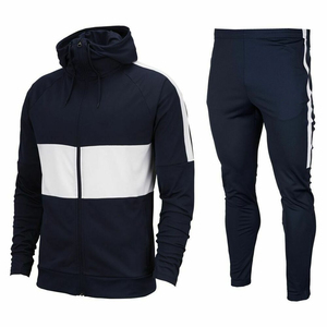 Survêtement à capuche pour hommes, ensemble de 2 pièces, avec fermeture éclair complète, tenue athlétique, pour Jogging, course à pied - Product Image 1