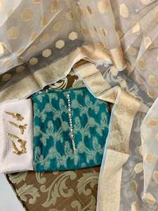 Costumes faits à la main indien pakistanais Gotta et Paka Tanka Salwar Kameez en coton à une main - Product Image 2