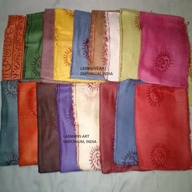 Syal/syal wanita mode Viscose warna Solid dewa Hindu Ganesha dicetak syal/syal grosir dari India