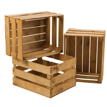 SET OF 3 WOODEN CRATE NICE LOOKING FLOWER PLANT CREAT WOODEN STYLES PLANTER