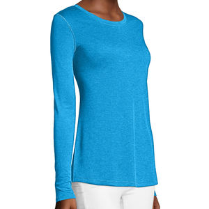 Camiseta de manga larga para mujer, camisa de color cielo en blanco, diseño personalizado, logotipo personalizado, sublimación - Product Image 3