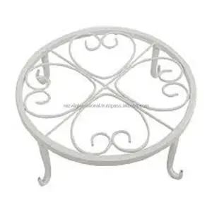 Modern and Unique Antique Cast Iron <b>Trivet</b> Iron <b>Metal</b> White Powder Coated Heart Shape Custom Logo Round Pad for Table - Product Image 1