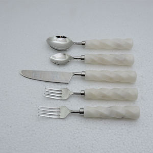 Poignée en pierre de marbre et acier inoxydable avec placage argenté, nouveau design artisanal pour ustensiles de cuisine - Product Image 5