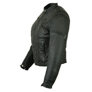 2025 automne nouveauté veste pour femme en cuir PU noir personnalisée pour l'hiver en plein air pour la moto avec plusieurs conceptions - Product Image 4