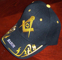 Casquette de baseball personnalisée avec logo brodé bleu, emblème franc-maçon ombre, broderie 3D, visière incurvée, sangle réglable, tissu courant