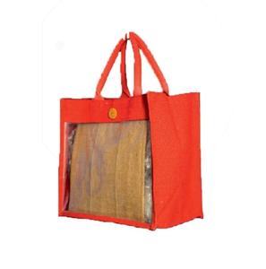 Sac fourre-tout en jute fait main avec poignée en coton pour les cadeaux ou la vente au détail Sac biodégradable réutilisable pour emballage à une seule bouteille - Product Image 2