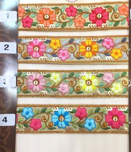 Robes de mariée florales en organza brodées à la main sur mesure lacets de 1 pouce de large dans des tailles assorties couleurs disponibles 4 manières de couleur - Product Image 2