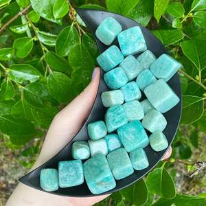 KingGems-Amazonite naturelle, pierre à culbuter Reiki, pierre précieuse de guérison, méditation, fourniture en vrac du fabricant pour l'amour Feng Shui - Product Image 3