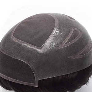 HS27+ Nouvelle génération de cheveux <span class=keywords><strong>indiens</strong></span> Remy, toupet en dentelle fine pour hommes, vague naturelle, nœuds de peau - Product Image 2