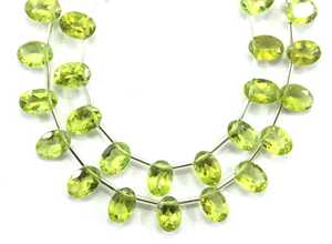 Alta calidad 27 piezas de piedras preciosas de peridoto Natural facetadas forma ovalada piedra cortada Briolette Color verde para la fabricación de joyas al por mayor - Product Image 2