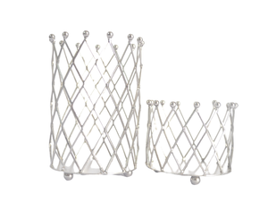VOTIVE T-<b>LIGHT</b> HOLDER SET of 2 <b>WIRE</b> HIGH QUALITY BEST SELLING TABLE TOP METAL CANDLE HOLDER - Product Image 1