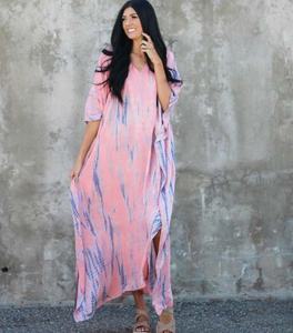 Worthbuy — vêtements pour femme, caftan Long teint à la main, offre spéciale - Product Image 1