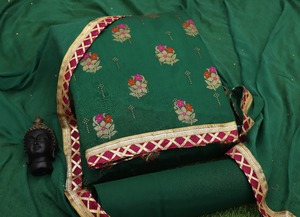 Vestido Banarasi Zecad Fusion para mujer, con fondo de seda Santoon, Nazmeen con corte de flores, Diamante Dupatta, ByRoyalExport - Product Image 6