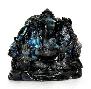 Estatua de Ganesha de Labradorita de Primera Calidad, Tallada a Mano, Estilo Budista, Figura de Piedra Preciosa, Cristal Curativo, Resistente al Agua, Artesanía Personalizada - Product Image 6
