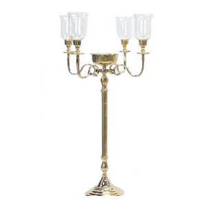 Candelabros decorativos de mesa central de aluminio para fiesta de cumpleaños de boda de diseño exclusivo portavelas de vajilla chapada en oro - Product Image 1