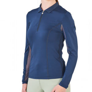 Chemises d'équitation exclusives pour femmes Baselayer Top Show Shirt Maille ventilée Vêtements équestres personnalisés Chemise d'équitation en gros - Product Image 2