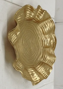 Assiettes en or faites à la main de haute qualité, plateau en métal pour salade, fruits et collations, assiette de service pour restaurants et hôtels - Product Image 4