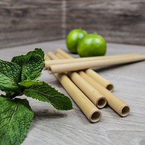 Bamboo <b>Drinking</b> <b>Straws</b> 200mm 8mm Biodegradable Reusable Minimalist Party Use - Product Image 1