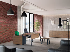 Escritorio Gerencial Convertible ELIZA, Mesa Auxiliar Etagere, Diseño Moderno, Muebles de Oficina Modulares de Melamina con Borde de PVC de Grado E1 - Product Image 4