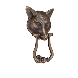Llamador de puerta de zorro de latón, bronce, acabado antiguo, moderno, para decoración del hogar y hotel, personalizado - Product Image 1