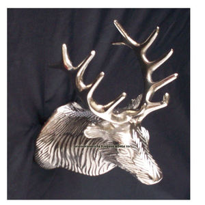 Figurita de cabeza de ciervo Chapado en níquel de aluminio, montada en la pared, para decoración de oficina y restaurante - Product Image 3