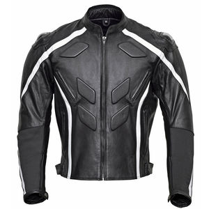 Réflecteurs de veste en cuir de moto approuvés CE noirs et blancs personnalisés AA classés EN17092 vêtements de sport confortables coupe-vent pour adultes - Product Image 3