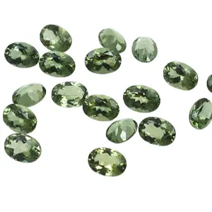 natural loos gemstone green apatite oval 5x7 mm loose semiprecious stone in oval shape faceted