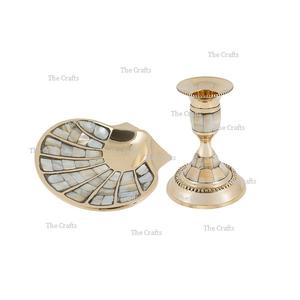 Porte-bougie décoratif de qualité supérieure en acier inoxydable et en nacre, pour la décoration de mariage - Product Image 6