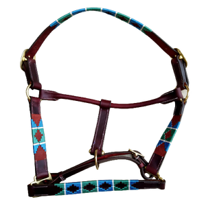 Conception tricotée de fil de licou de cheval en cuir de polo de haute qualité/licou de cheval en cuir avec du matériel en laiton tricoté par fil - Product Image 2