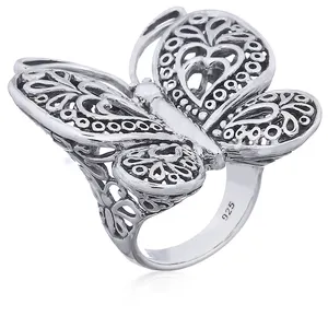 Thailand Manufacturer Chunky 925 Silver Butterfly Ring Wholesale Jewellery