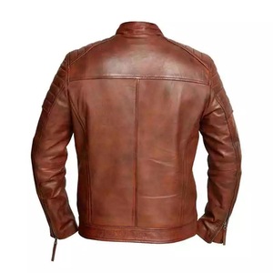 Vestes en cuir pour garçons, de motard classique, personnalisés, taille plus, couleur unie, Design Slim, nouvelle collection - Product Image 2