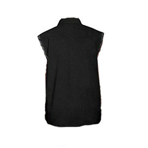 ยอดขายแฟชั่นบางผ้าฝ้าย100% ผ้ายีนส์สีที่กำหนดเองและโลโก้ผู้ชายเสื้อกั๊ก - Product Image 2